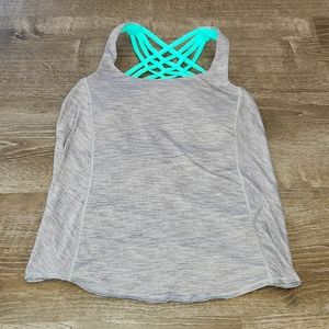 Womens Lululemon gray athletic tank with built in bra Size 4